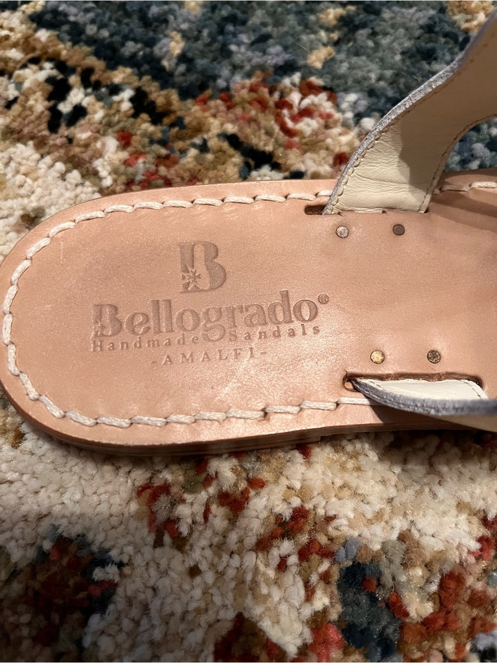 Almafi Bellogrado Anni ‘70 Platino light gold Leather Toe-Loop Sandals - Women's - Picture 4 of 8